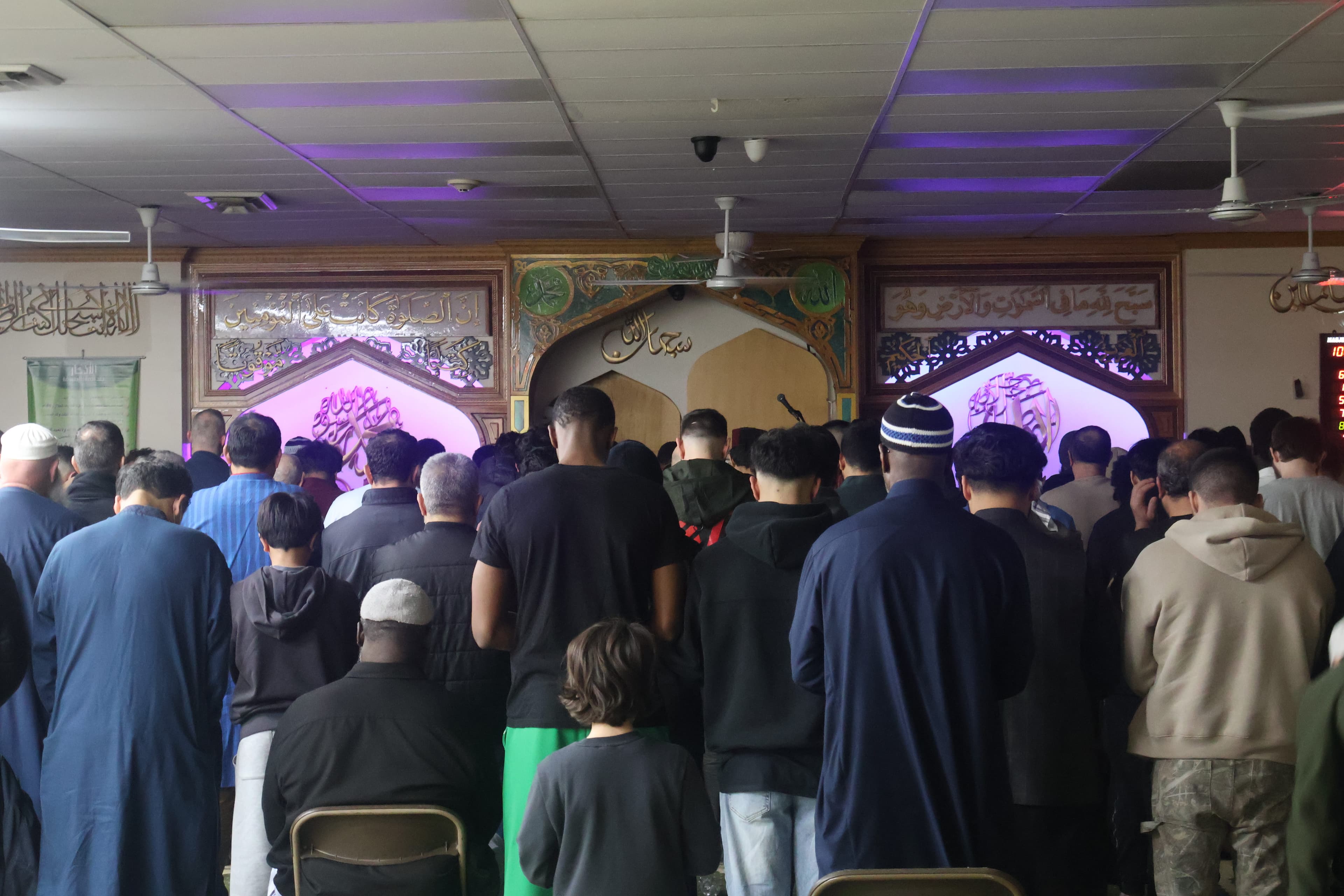 Congregants praying inside Masjid Al Kareem during Ramadan