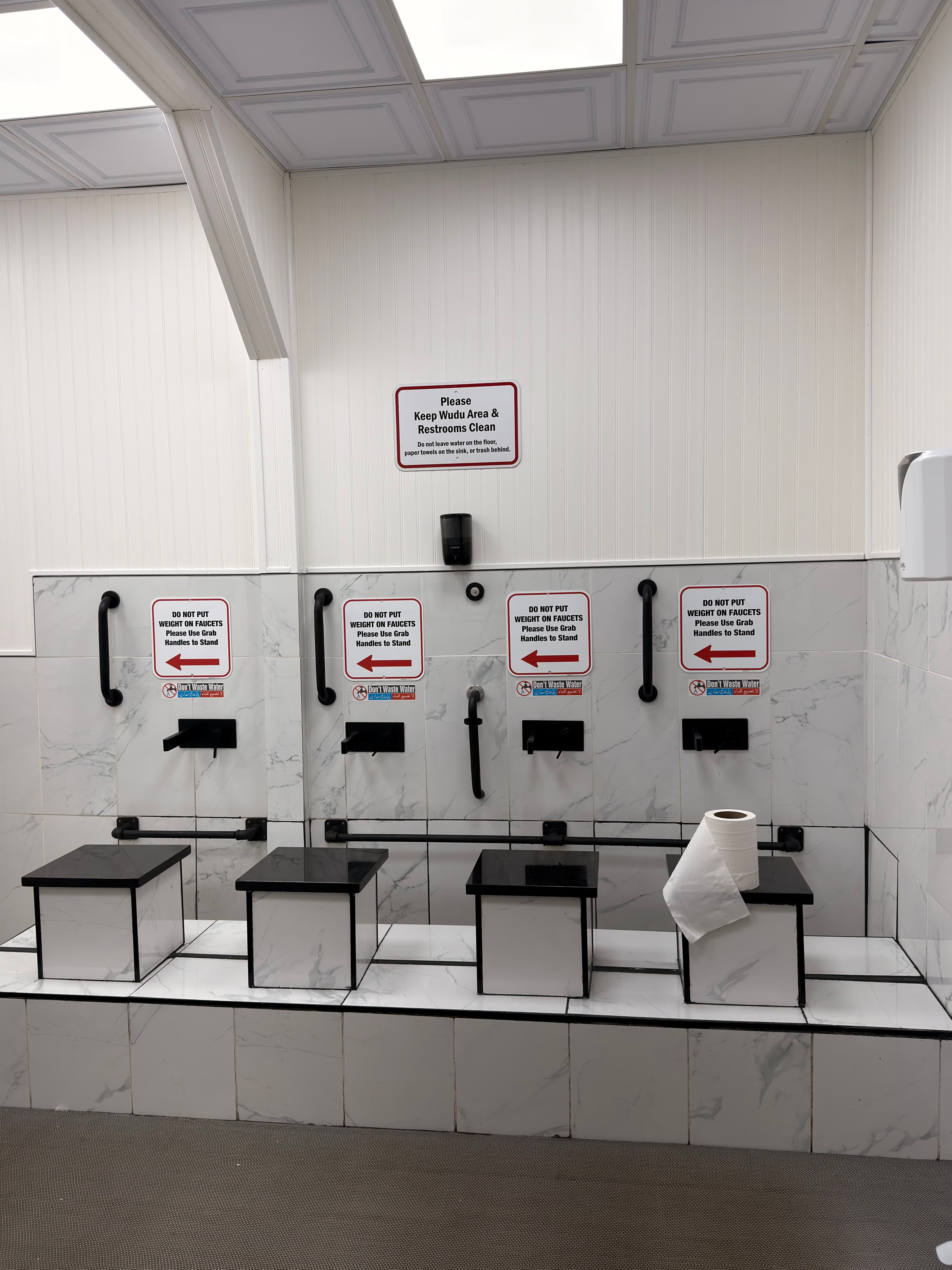 Wudu station at the masjid